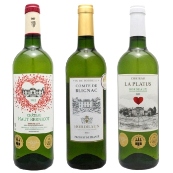 ボルドー金賞ワインセット　白　７５０ｍｌ×３本