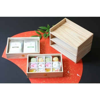 【母の日】ｈｅａｒｔｅａ　出雲茶師の銘茶パウダーとひと口菓子セット