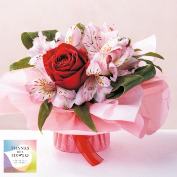 【母の日】スタンディングブーケ「ロサ・ルブラ」