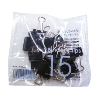 ダブルクリップ　ブラック　豆　１５ｍｍ１５個入