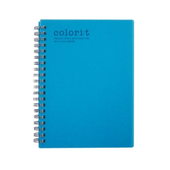 カラリート　Ｗリングノート　Ｂ６サイズ　ブルー