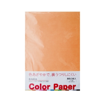 色画用紙　５枚入り　だいだい