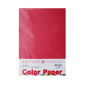 色画用紙　５枚入り　あか