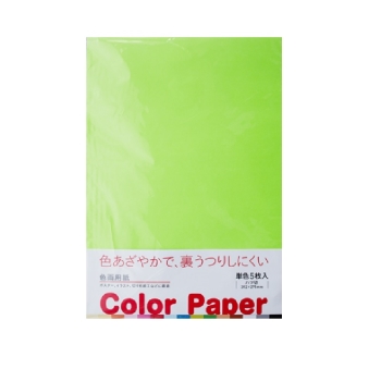 色画用紙　５枚入り　きみどり