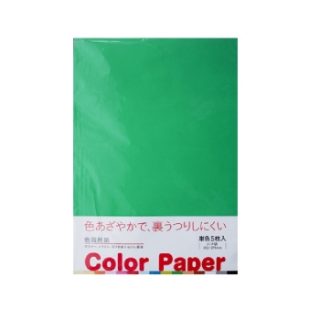 色画用紙　５枚入り　みどり