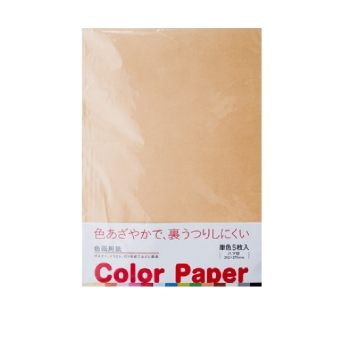 色画用紙　５枚入り　うすちゃ