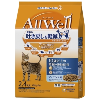 ＡｌｌＷｅｌｌ１０歳腎臓Ｆ味小魚ささみＦＤ２．４ｋｇ