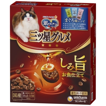 ユニ・チャーム　三ツ星グルメしみ旨お魚仕立てまぐろ味レシピ３種のアソート１６０ｇ