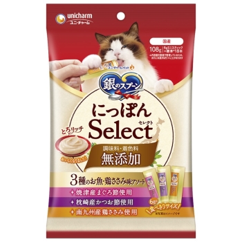 銀のスプーン三ツ星グルメおやつにっぽんＳｅｌｅｃｔ無添加とろリッチ３種の魚ささみ味アソート１０８ｇ