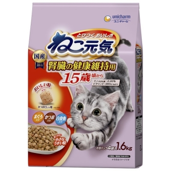 ねこ元気　腎臓の健康維持用１５歳頃からまぐろ・かつお・白身魚入り１．６ｋｇ