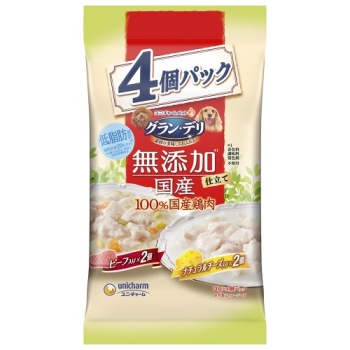 グラン・デリ　無添加仕立て国産パウチビーフ入り×ナチュラルチーズ入り　７０ｇ×４個