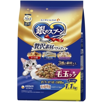 銀のスプーン贅沢素材バラエティ　毛玉ケアまぐろ・かつお・白身魚味１．１ｋｇ