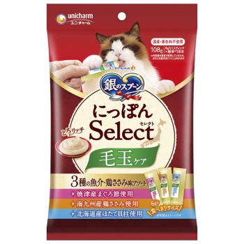三ツ星グルメおやつにっぽんＳｅｌｅｃｔとろリッチ毛玉ケア３種まぐろ＆鶏ささみ＆ほたて１０８ｇ