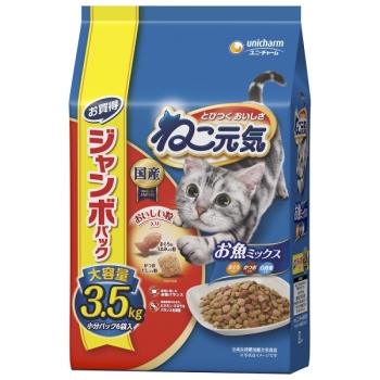 ねこ元気お魚ミックスまぐろ・かつお・白身魚入り３．５ｋｇ