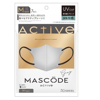 マスコード　３Ｄマスク　アクティブＭ　グレー７枚