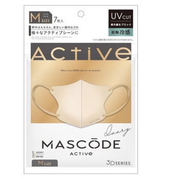 マスコード　３Ｄマスク　アクティブＭ　アイボリー７枚