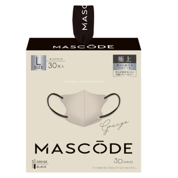マスコード　３Ｄマスク　Ｌ　グレージュ（ブラック）