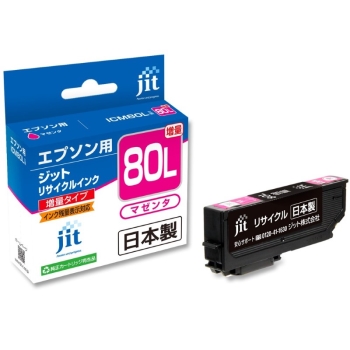 ジット　リサイクルインク　エプソン８０　マゼンタ増量　JIT-E80ML