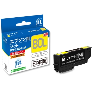 ジット　リサイクルインク　エプソン８０　イエロー増量　JIT-E80YL