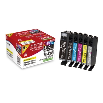 ジット　リサイクルインク　キヤノン３８０＋３８１　６色大容量　JIT-C3803816PXL