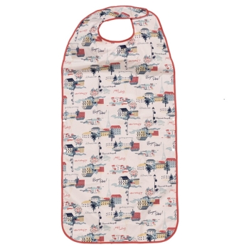 ココロｃｏｌｏｒお食事エプロン　　茶　街並み柄