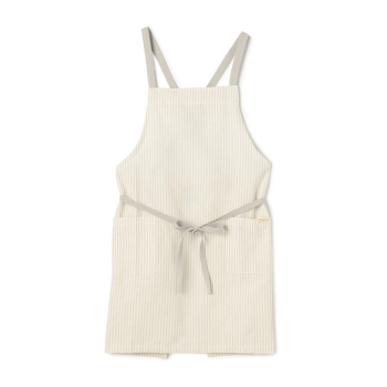 インド綿シンプル前結びエプロンストライプ柄