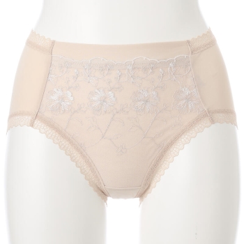 【ＬＧ橙ＬＬサイズのみ】大人美　着やせブラ　メッシュ　ローズ柄レースショーツ