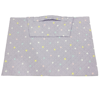 持ち手付き　椅子掛け用ズキンカバー　手描きドット柄　約３４ｃｍ×４８ｃｍ　パープル