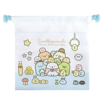 ティーズファクトリー　すみっコぐらしフラット巾着　みんなあつまるんです