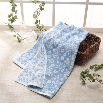 乾きやすい　いつものバスタオル　花柄