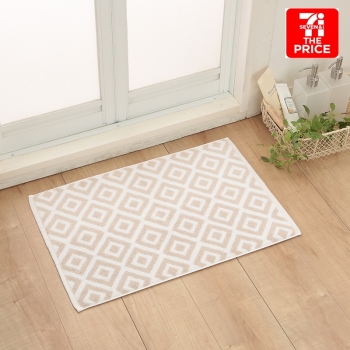 セブン・ザ・プライス　タオルバスマット　ダイヤ　ベージュ