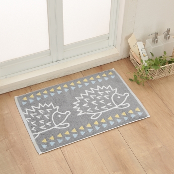 タオルバスマット　ハリネズミ　グレー