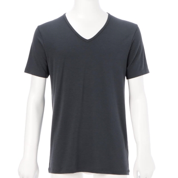 ボディヒーター　紳士　ムレにくく暖かい　半袖Ｖ首シャツ／セブンプレミアムライフスタイル