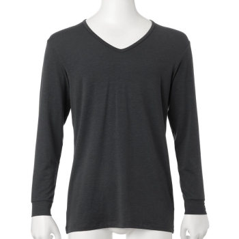 ボディヒーター　ムレにくく暖かい　紳士　９分袖Ｖ首シャツ／セブンプレミアムライフスタイル