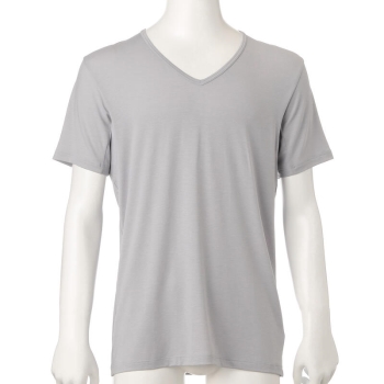 ボディヒーター　ムレにくく暖かい　紳士　脇汗取り付半袖Ｖ首シャツ／セブンプレミアムライフスタイル