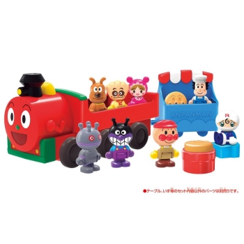 バンダイ　アンパンマンはじめてハウスドールセット　ＳＬマンと８人のなかまたち