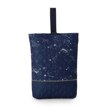 キッズ　スペース柄　キルトシューズケース