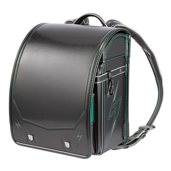 くるピタ×楽ピタ　サンダーボルトランドセル　ブラック／グリーン