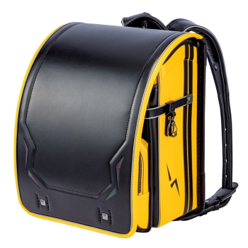 くるピタ×楽ピタ　レインボースパークランドセル　ブラック／メタリックイエロー