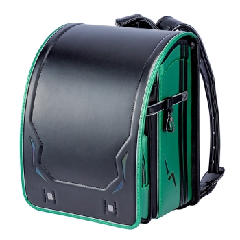 くるピタ×楽ピタ　レインボースパークランドセル　ブラック／メタリックグリーン