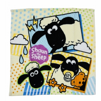 ウォッシュタオル　ひつじのショーン　フレークシール