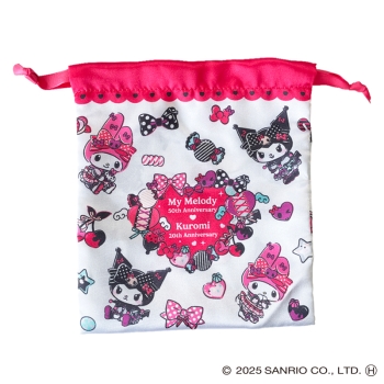 スモール・プラネット　リボン巾着　マイメロディ５０ｔｈクロミ２０ｔｈ　スイーツ