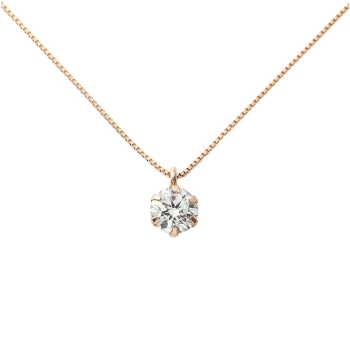 １８金ピンクゴールドダイヤ０．２ｃｔネックレス