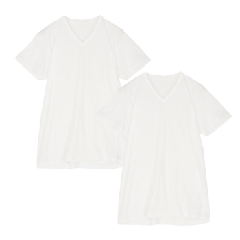 紳士　丈夫で長持ち　綿１００％　半袖Ｖ首シャツ　２枚組／セブンプレミアムライフスタイル