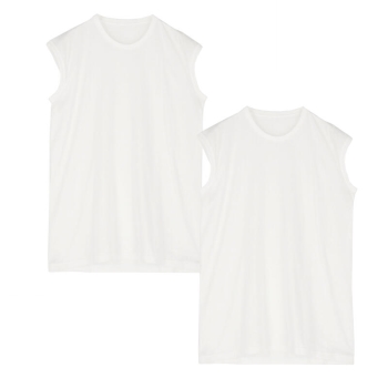 紳士　丈夫で長持ち　綿１００％　ノースリーブ丸首シャツ　２枚組／セブンプレミアムライフスタイル