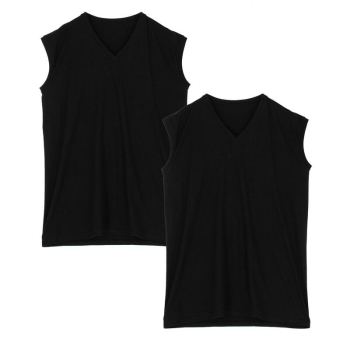 紳士　丈夫で長持ち　綿１００％　ノースリーブＶ首シャツ　２枚組／セブンプレミアムライフスタイル