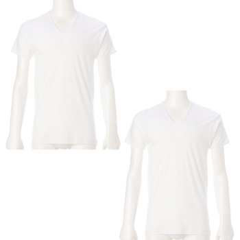 いつもの肌着　フライス　半袖Ｕ首シャツ　２枚組