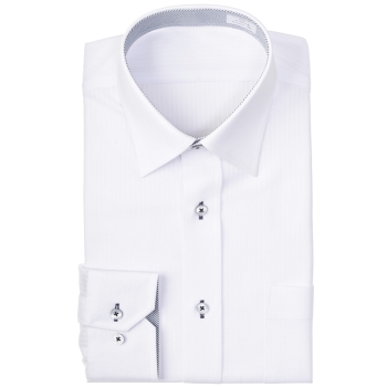 サスビズ　すごい楽チンドレスシャツ　白ワイド（レギュラーシルエット）