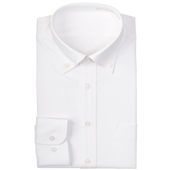 サスビズ　全方向ストレッチシャツ　白ボタンダウン（レギュラーシルエット）