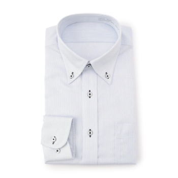 【首回り41cm×裄丈86cmのみ】サスビズ　超形態安定シャツプラス細青ボタンダウン（レギュラーシルエット）